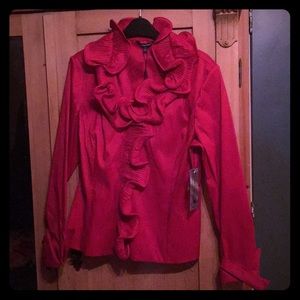 Samuel Dong ruffle collar top.  NWT